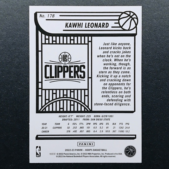 Kawhi Leonard - 2022-23 Hoops #178 - Picture 2 of 2